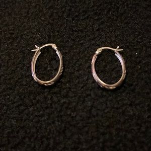 Sterling silver diamond cut earrings